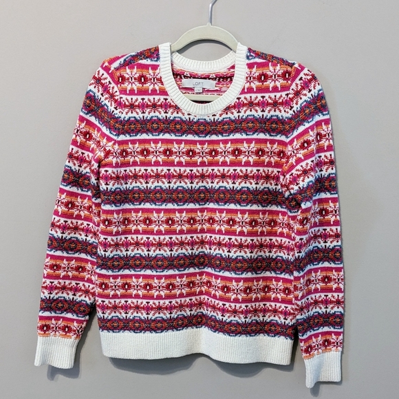Loft Fair Isle Long Sleeve Sweater nwot - Picture 1 of 5
